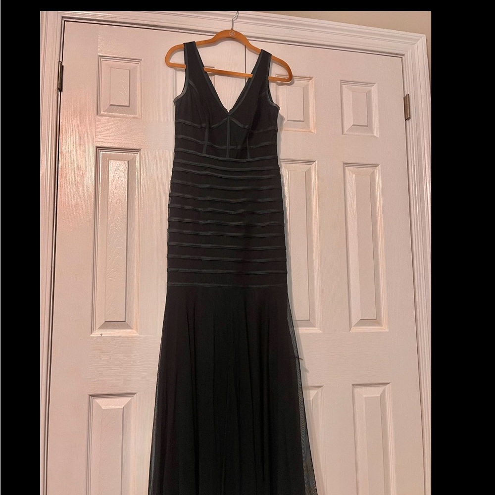 Elegant Black Evening Gown Betsy & Adam Size 10
